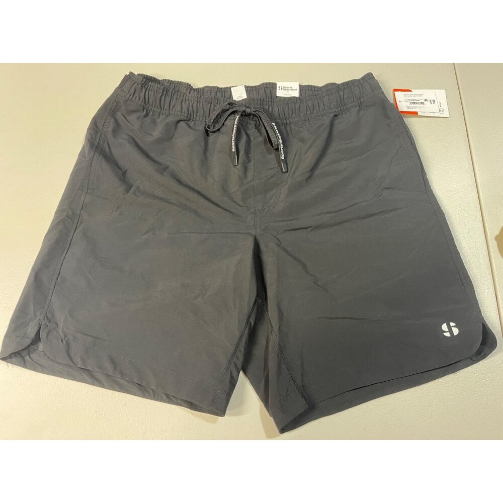 Sports Illustrated Mens 9" Volley Swim Trunk Large Quick Drying Black